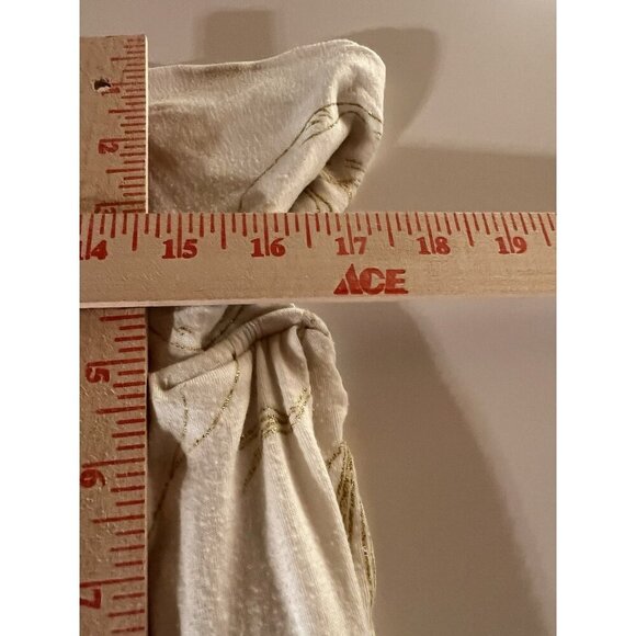 Vintage Y2K Rachel Pally cream gold foil cranes nature grecian strapless dress M - Picture 10 of 12